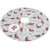 Monogram Besneeuwde Dennen Takken Kardinaal Kerstm Kerstboom Rok (Gekanteld)