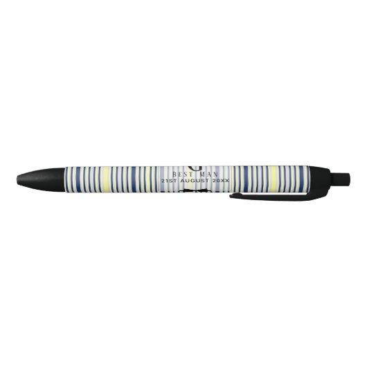Monogram BEST MAN Bruidsjonker Bruidsjonkers Navy Zwarte Inkt Pen (Bodem)