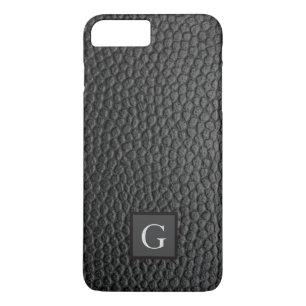Monogram Best Man Bruidsjonker Zwarte Leerprint iPhone 8 Plus / 7 Plus Hoesje