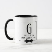 Monogram BEST MAN Groomsmen Groomsman Black Stropd Mok (Links)