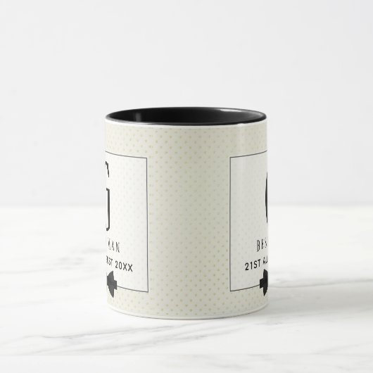 Monogram BEST MAN Groomsmen Groomsman Fleurdelis Mok (Midden)