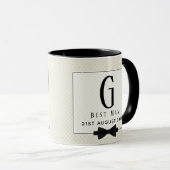 Monogram BEST MAN Groomsmen Groomsman Fleurdelis Mok (Voorkant rechts)