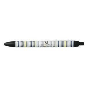 Monogram BEST MAN Groomsmen Groomsman Navy Yellow Zwarte Inkt Pen