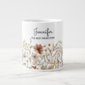 Monogram Beste Waterverf Wildflower Bloemen Extra Grote Beker (Voorkant)