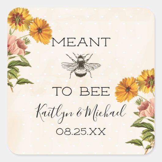 Monogram 'Bestemd om te trouwen'-stickers Vierkante Sticker (Voorkant)