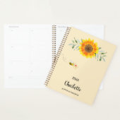 Monogram bij zonnebloem geel 2025 planner (Display)