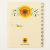 Monogram bij zonnebloem geel 2025 planner (Achterkant)