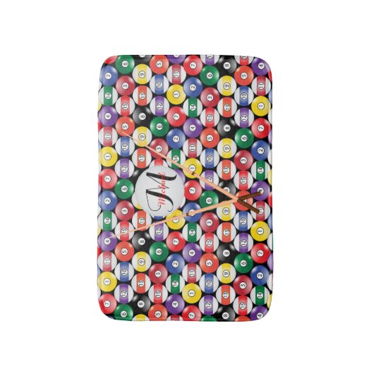 Monogram Billiard Pool Ball-ontwerp Badmat (Voorkant Verticaal)