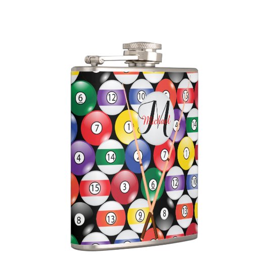 Monogram Billiard Pool Balls Heupfles (Rechts)