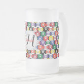 Monogram Billiards Ball Design Matglas Bierpul (Voorkant rechts)
