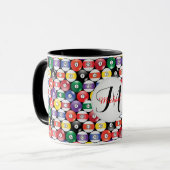 Monogram Billiards Ball Pattern Mok (Voorkant links)