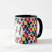 Monogram Billiards Ball Pattern Mok (Voorkant rechts)