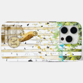 Monogram Birdcage  Owl Birch Tree iPhone Case-Mate iPhone Case (Achterkant (horizontaal))