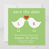 Monogram Birds Enregistrer La Carte Date - Lime (Devant)