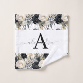 Monogram Black and White Modern Towel Set (Gant de toilette)