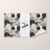 Monogram Black and White Modern Towel Set (Serviette à main)