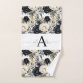 Monogram Black and White Modern Towel Set Bad Handdoek (Handdoek)