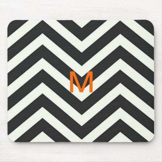 Monogram Black Chevron MousePad Muismat (Voorkant)