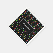 Monogram Black Christmas Lights Servet (Hoek)