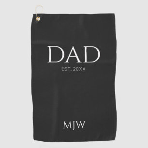 Monogram Black Dad Typografie Golfhanddoek