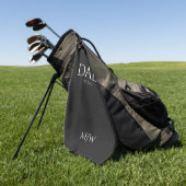 Monogram Black Dad Typografie Golfhanddoek (Groen)