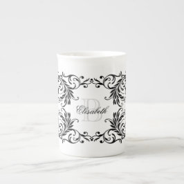 Monogram Black Damask Porselein Kop