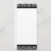 Monogram Black Damask Wedding Invitations Kaart (Achterkant)