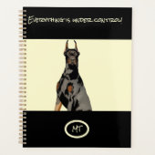 monogram Black Doberman Pincher Black & Tan Planner (Voorkant)