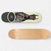 monogram Black Doberman Pincher Black & Tan Skateboard (Horizontaal)