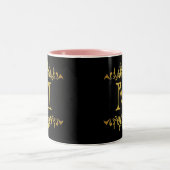Monogram Black en Gold Two-Tone Coffee Mok (Center)