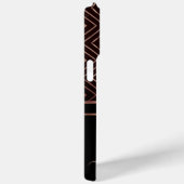 Monogram Black en Roos Gold Diamond Pattern Case-Mate iPhone Case (Achterkant / Rechts)