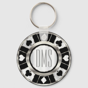 Monogram Black en Silver Las Vegas Style Sleutelhanger