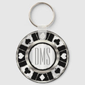 Monogram Black en Silver Las Vegas Style Sleutelhanger (Achterkant)