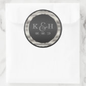Monogram Black en Silver Metallic Round Labels (Tas)