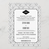 Monogram Black en White Art Deco Wedding Kaart (Voorkant / Achterkant)