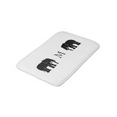 Monogram Black en White Emblematic Elephants Badmat (Gekanteld)