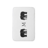 Monogram Black en White Emblematic Elephants Badmat (Voorkant Verticaal)