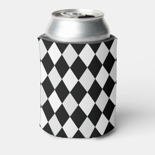 Monogram Black en White Harlequin Diamond Pattern Blikjeskoeler (Blikje Achterkant)