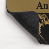 Monogram Black Gold Marble Agate Modern Trendy Muismat (Hoek)