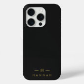 Monogram Black Gold | Moderne minimalistische lega Case-Mate iPhone Hoesje (Back)