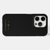 Monogram Black Gold | Moderne minimalistische lega Case-Mate iPhone Hoesje (Back (Horizontal))