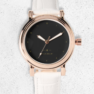 Monogram Black Gold   Moderne minimalistische lega Horloge