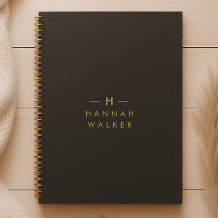 Monogram Black Gold   Moderne minimalistische lega Planner