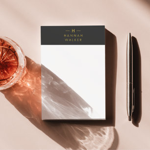 Monogram Black Gold Moderne minimalistische lega Post-it® Notes