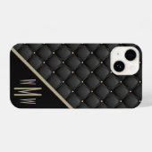 Monogram Black Gold Stud iPhone Hoesje (Achterkant horizontaal)