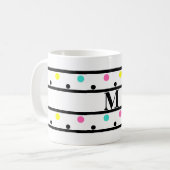 Monogram Black Polka Dots Koffiemok (Voorkant links)