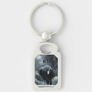 Monogram Black Raven Gotisch Sleutelhanger