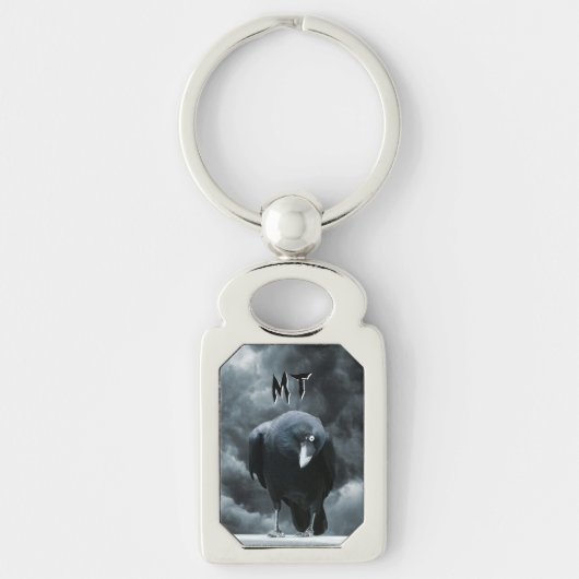 Monogram Black Raven Gotisch Sleutelhanger (Voorkant)