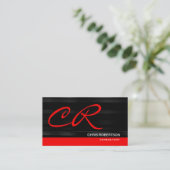 Monogram Black Red Consultant Visitekaartje (Staand voorkant)