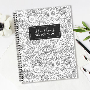 Monogram Black White Artist Sketchbook Notitieboek